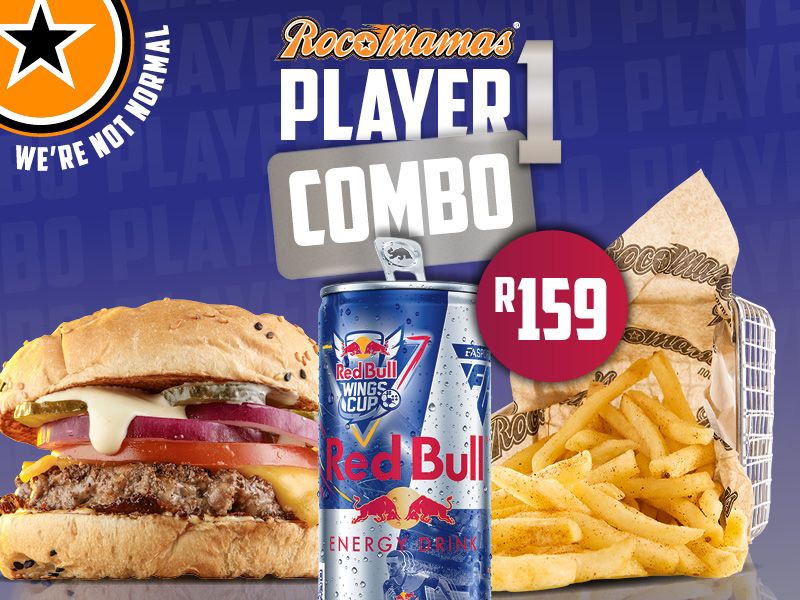 150g Beef Smashburger, regular fries and Wings Cup Redbull. Available in-store & Click and Collect. While stocks last. T&C’s apply.
